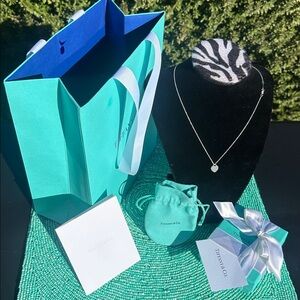 Tiffany & Co. ReturnToTiffanySilverNecklace w/Diamond-used-originally packed